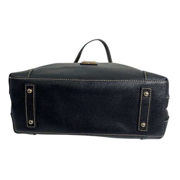 Dooney Bourke Black Saffiano Leather Large Travel Weekender Everyday Tote Bag - Picture 10 of 14